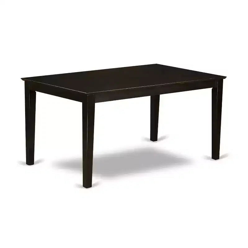 Ensemble table de salle à manger 5 pièces Coastal Kitchen – Chaises en tissu lin bleu et pieds cappuccino – Table de salle à manger