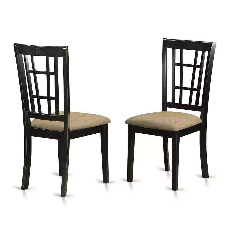 Ensemble table à manger ronde pour 4 – Table de cuisine avec chaises – Ensemble de salle à manger en bois massif
