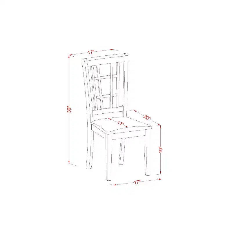 Ensemble table à manger ronde pour 4 – Table de cuisine avec chaises – Ensemble de salle à manger en bois massif