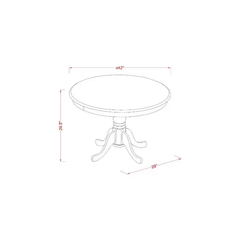 Ensemble de salle à manger rond pour cuisine - Table de 42 pouces et 4 chaises - Ensemble de table de salle à manger