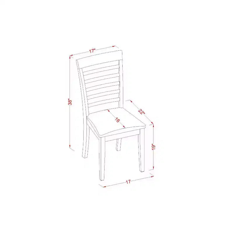 Ensemble de cuisine 5 pièces table et chaises en bois - Table à manger à abattants finition acajou