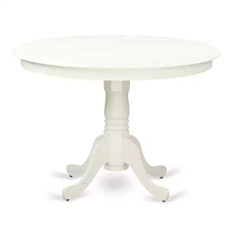 Coastal Chic 3 Piece Dining Set - Round Table & 2 Chairs - Linen White Kitchen Table
