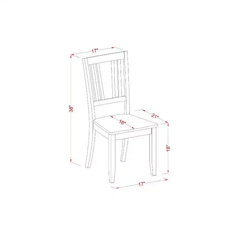 Ensemble de salle à manger 5 pièces - Table ronde de 91 cm et 4 chaises en bois - Style éclectique