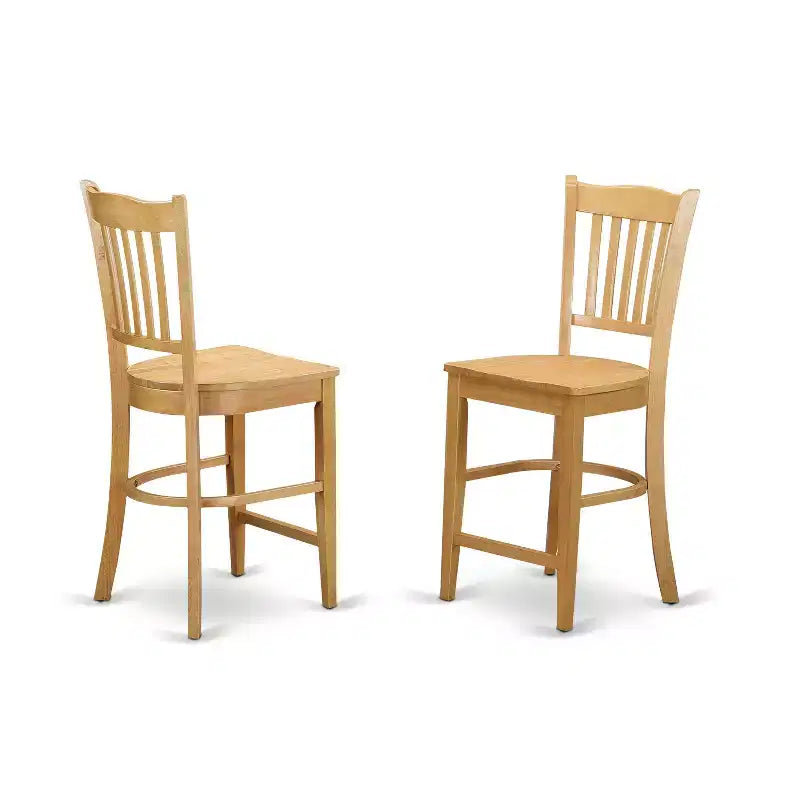 Ensemble de salle à manger à hauteur de comptoir de cuisine - Table et 4 chaises - Fini chêne