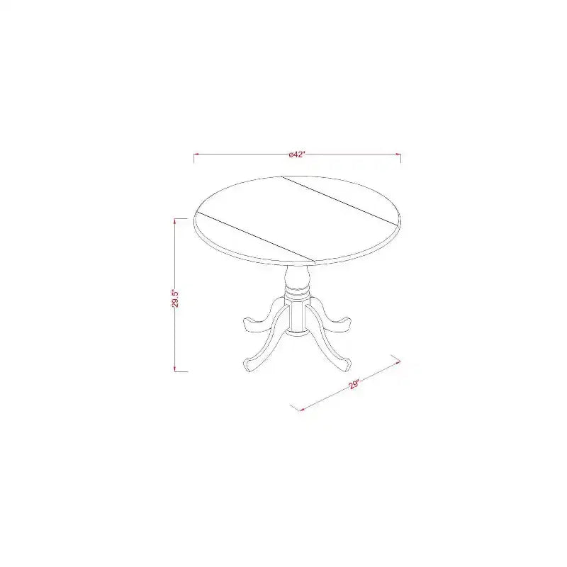 Ensemble de salle à manger 3 pièces avec plateau en bois massif finition acajou et chaises hautes - 4 places