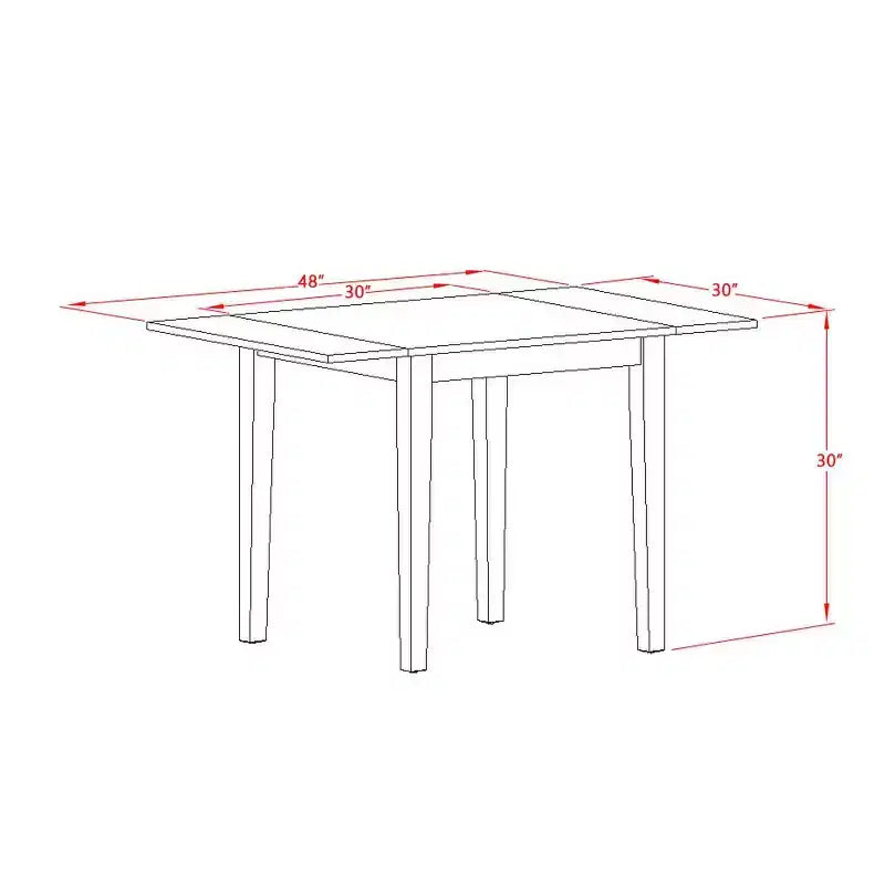Ensemble de table à manger HomeStock 3 pièces, dessus en bois massif, finition noire et cerisier