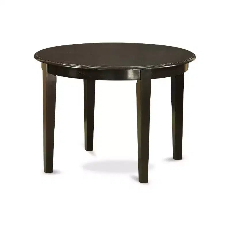 Ensemble table à manger ronde 3 pièces - Table 42" et 2 chaises Parsons - Tissu lin - Fini cappuccino