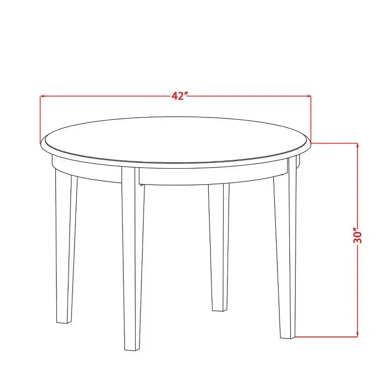 Ensemble table à manger ronde 3 pièces - Table 42" et 2 chaises Parsons - Tissu lin - Fini cappuccino
