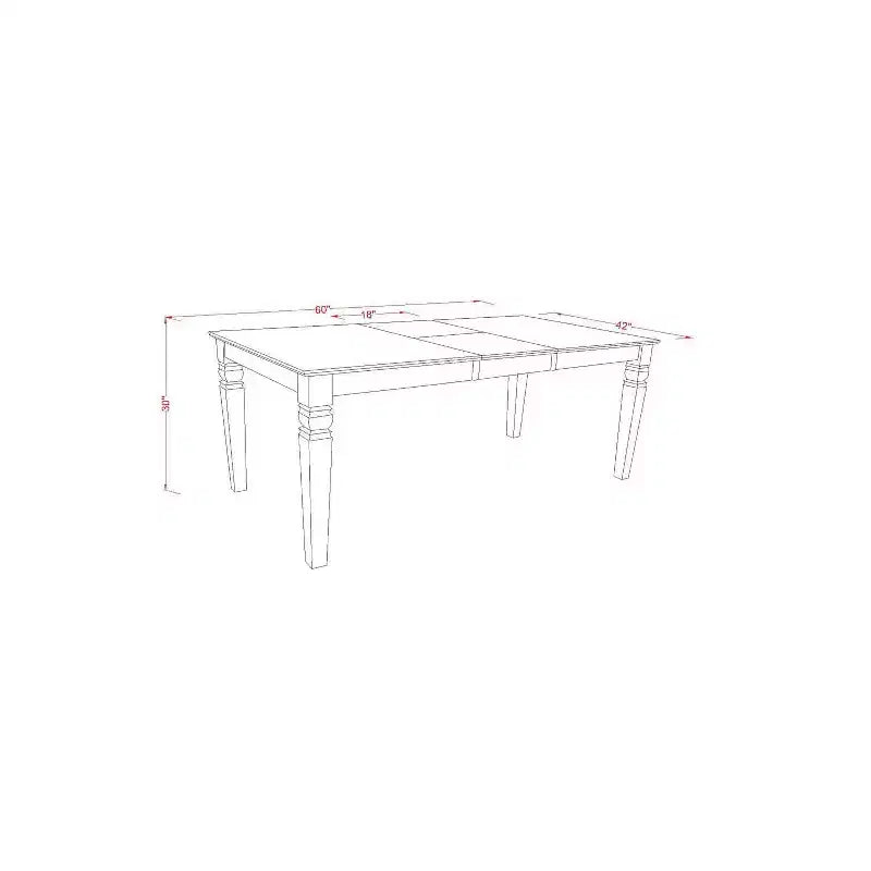 Ensemble de salle à manger rectangulaire 7 pièces – Table de 42x60 pouces avec 6 chaises à dossier double X – Ensemble de cuisine et salle à manger