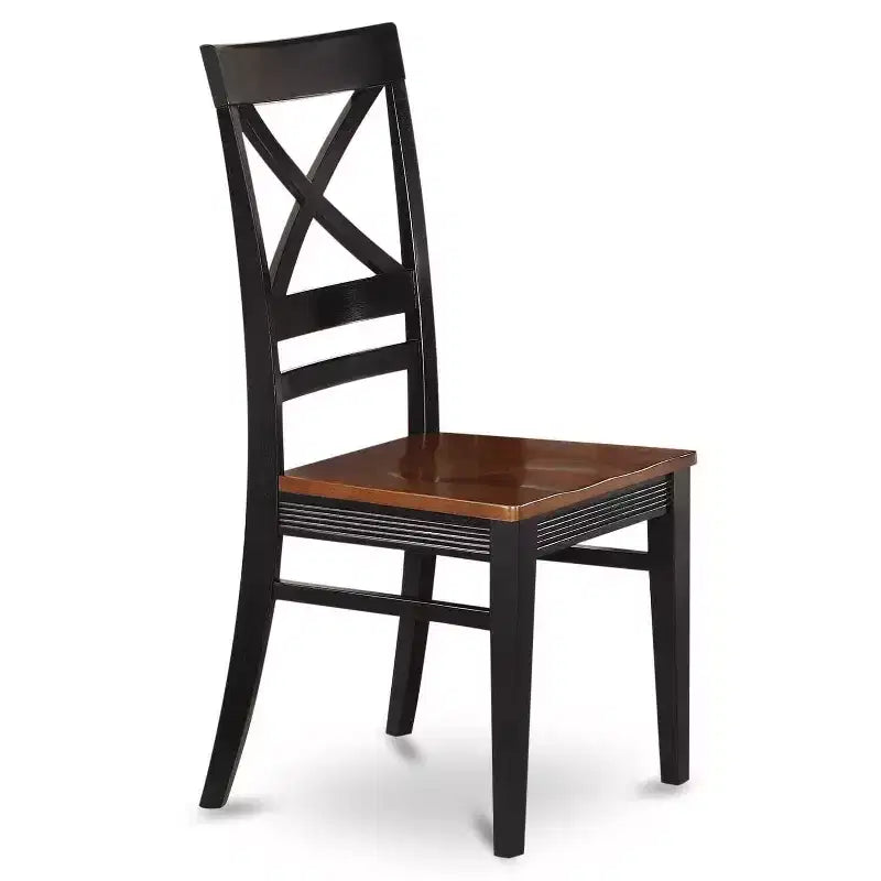 Ensemble de salle à manger 5 pièces - Table de cuisine ronde et 4 chaises - Finition cerisier noir - Table de 42 pouces