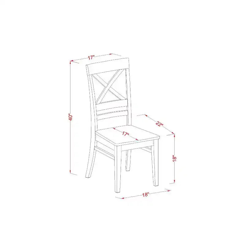 Ensemble de salle à manger 5 pièces - Table de cuisine ronde et 4 chaises - Finition cerisier noir - Table de 42 pouces