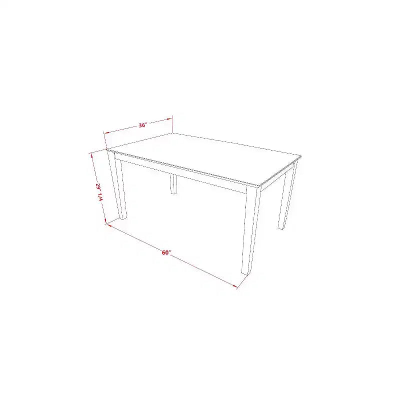 Ensemble de salle à manger rectangulaire 5 pièces - Table de 60 pouces et 4 chaises - Style ferme moderne