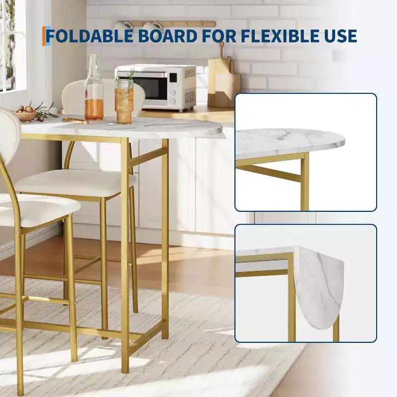 Ensemble de table à manger 2 personnes avec étagère de rangement et casier à vin, adapté pour le salon ou la chambre.