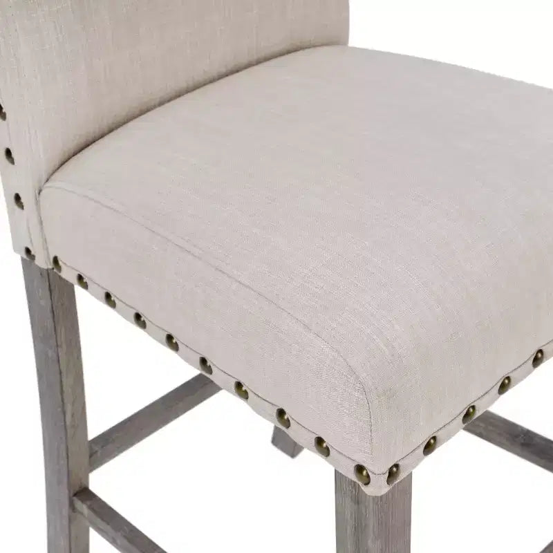 Ensemble de salle à manger en bois - Table rectangulaire de style ferme moderne et chaises rembourrées pour cuisine et salle à manger (beige) - Morden Fort