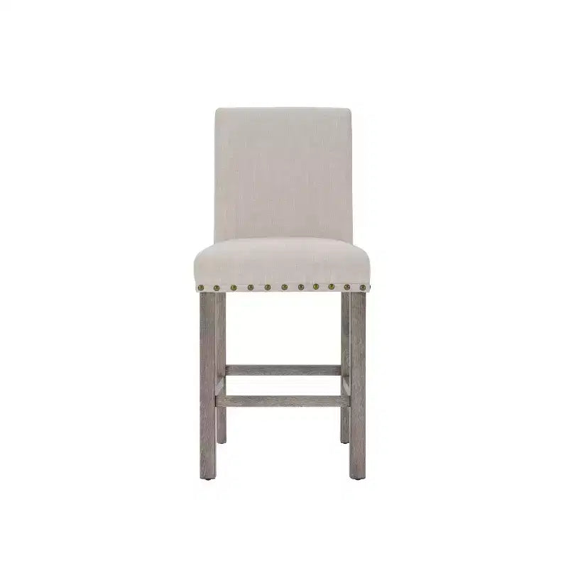 Ensemble de salle à manger en bois - Table rectangulaire de style ferme moderne et chaises rembourrées pour cuisine et salle à manger (beige) - Morden Fort