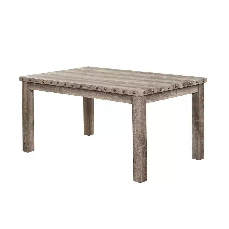 Ensemble de salle à manger en bois - Table rectangulaire de style ferme moderne et chaises rembourrées pour cuisine et salle à manger (beige) - Morden Fort