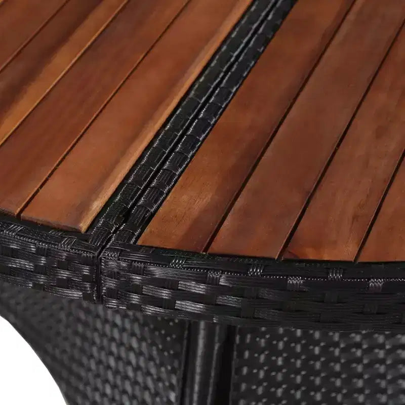 vidaXL Ensemble de salle à manger de patio Table et chaises rondes d'extérieur en rotin et bois d'acacia