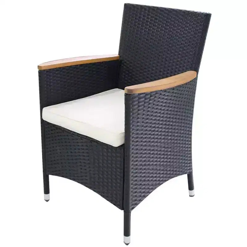 vidaXL Ensemble de salle à manger de patio Table et chaises rondes d'extérieur en rotin et bois d'acacia