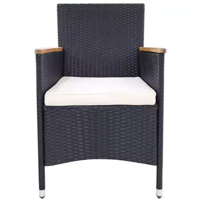 vidaXL Ensemble de salle à manger de patio Table et chaises rondes d'extérieur en rotin et bois d'acacia