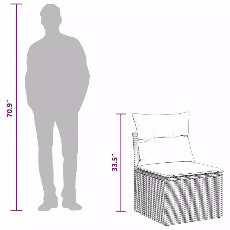 vidaXL Salon de jardin avec coussins 5 pcs Résine tressée noir - Noir sans table Bleu