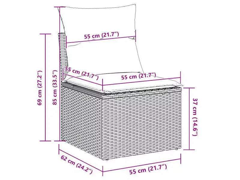 vidaXL Ensemble de canapés de jardin 9 pcs Marron Résine tressée