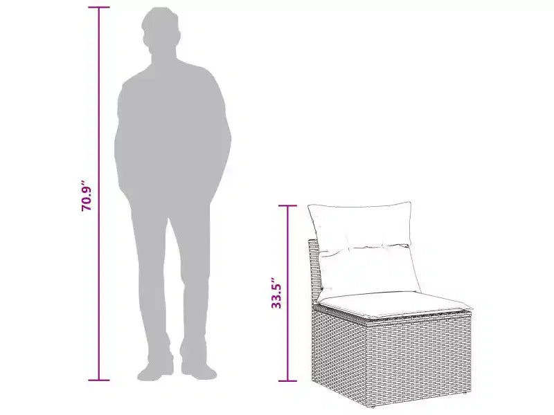 vidaXL Ensemble de canapés de jardin 9 pcs Marron Résine tressée