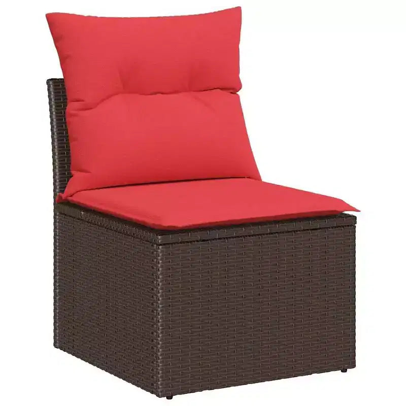 vidaXL Ensemble de canapés de jardin 9 pcs Marron Résine tressée