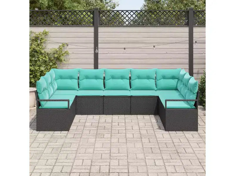 vidaXL Ensemble de canapés de jardin 9 pcs Marron Résine tressée