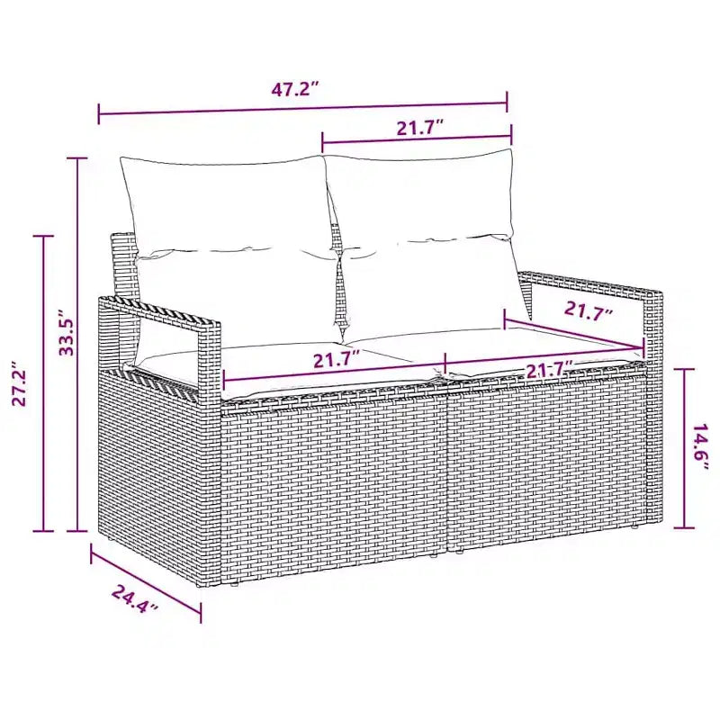 vidaXL Ensemble de canapés de jardin 9 pcs Marron Résine tressée