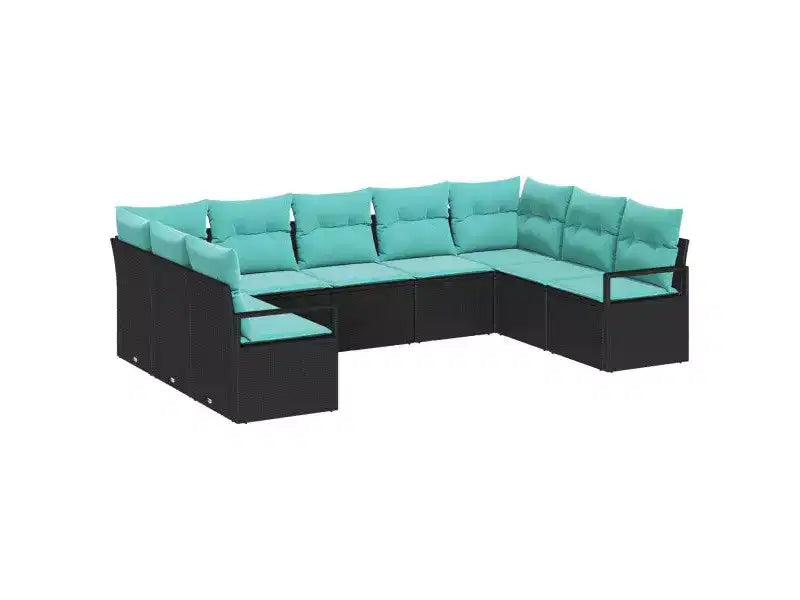 vidaXL Ensemble de canapés de jardin 9 pcs Marron Résine tressée