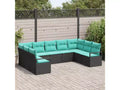 vidaXL Ensemble de canapés de jardin 9 pcs Marron Résine tressée