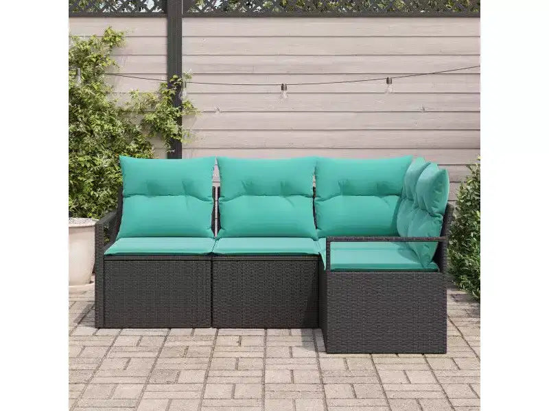 vidaXL Salon de jardin 4 pcs Marron Résine tressée