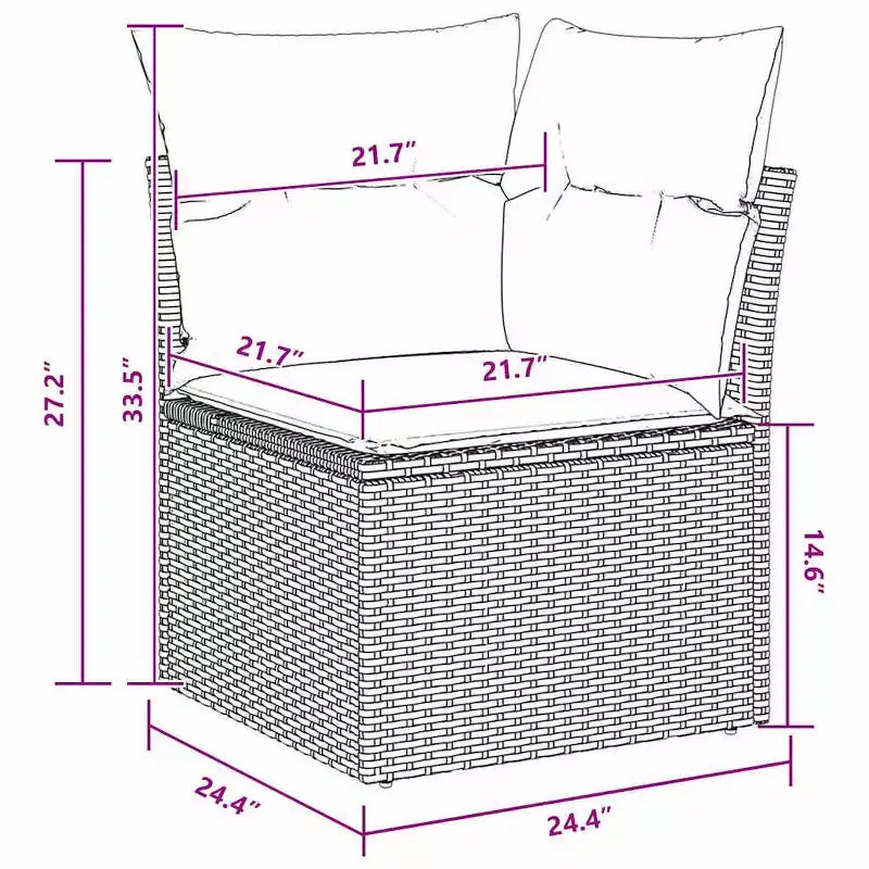 vidaXL Salon de jardin 4 pcs Marron Résine tressée
