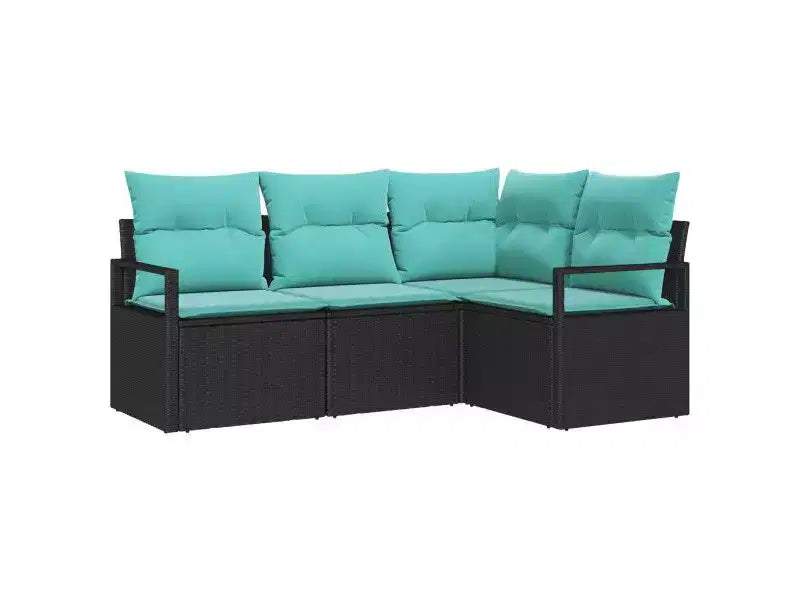 vidaXL Salon de jardin 4 pcs Marron Résine tressée