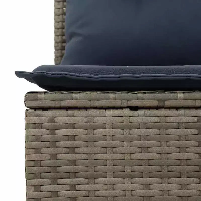 vidaXL Salon de jardin 6 pièces avec coussins, gris, résine tressée