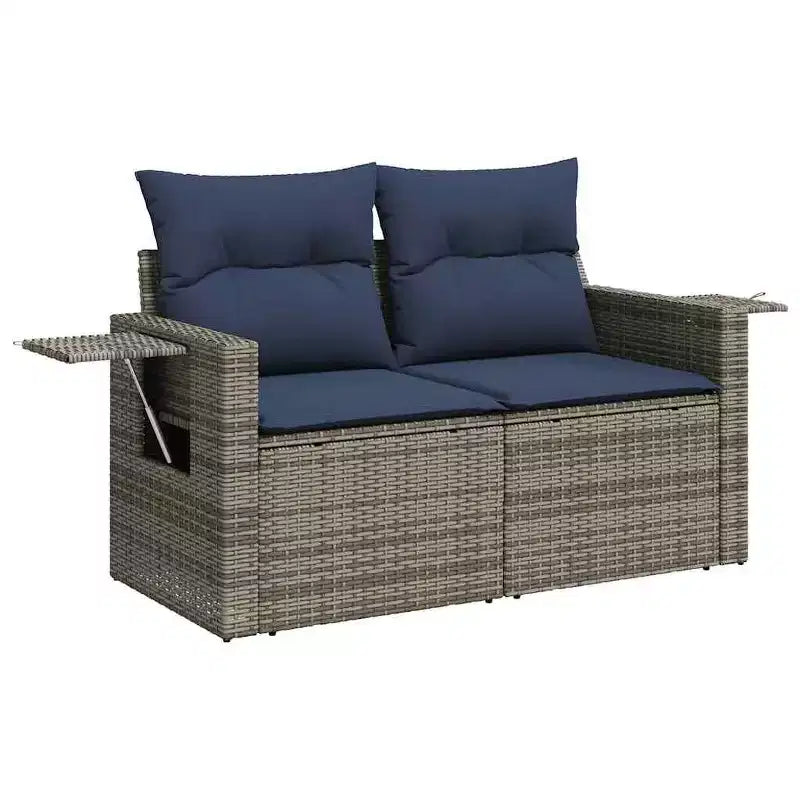 vidaXL Ensemble de canapés de jardin 13 pcs avec coussins résine tressée noir