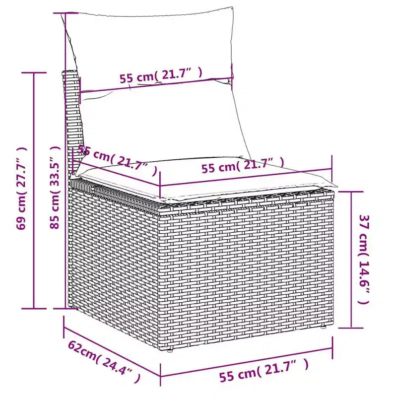 vidaXL Ensemble de canapés de jardin 13 pcs avec coussins résine tressée noir