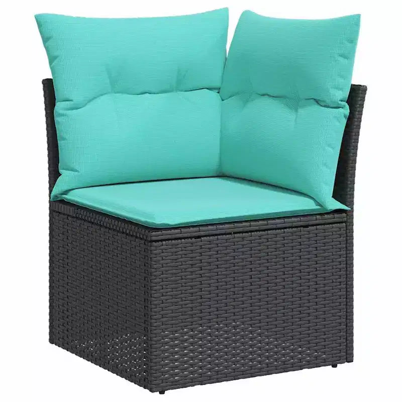 vidaXL Ensemble de canapés de jardin 13 pcs avec coussins résine tressée noir