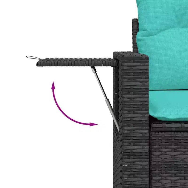 vidaXL Ensemble de canapés de jardin 13 pcs avec coussins résine tressée noir