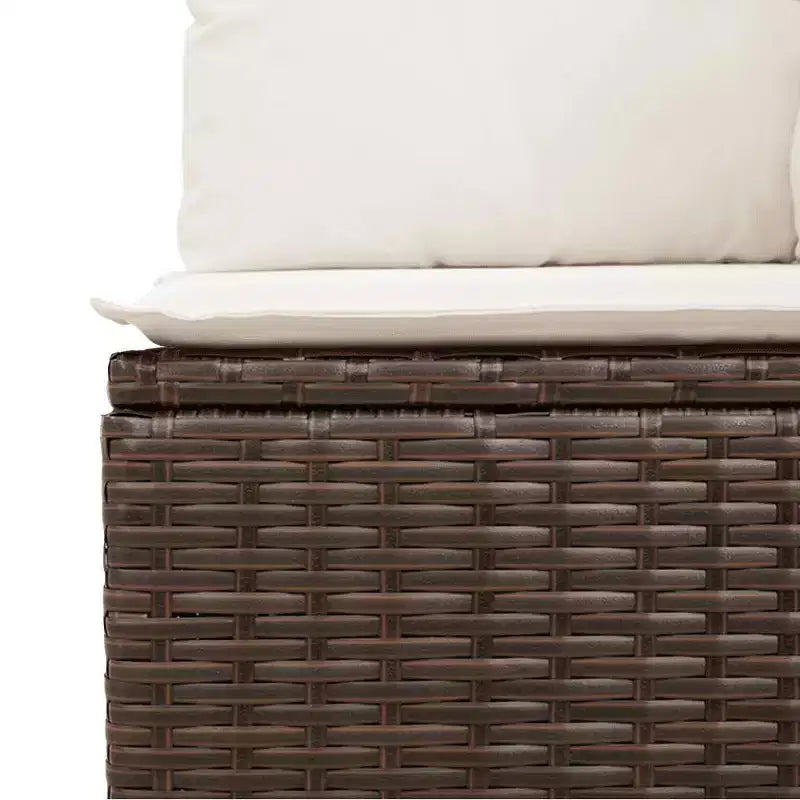 vidaXL Ensemble de canapés de jardin 7 pièces avec coussins, sectionnel d'extérieur en résine tressée, modulable, table ajustable