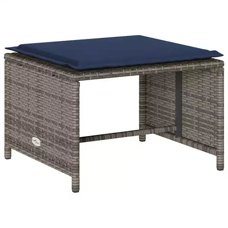 vidaXL Salon de jardin 5 pcs avec coussins empilable Gris Résine tressée
