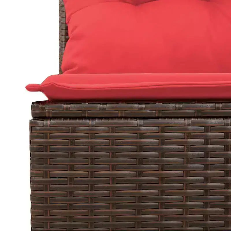 vidaXL Salon de jardin 11 pcs avec coussins résine tressée marron