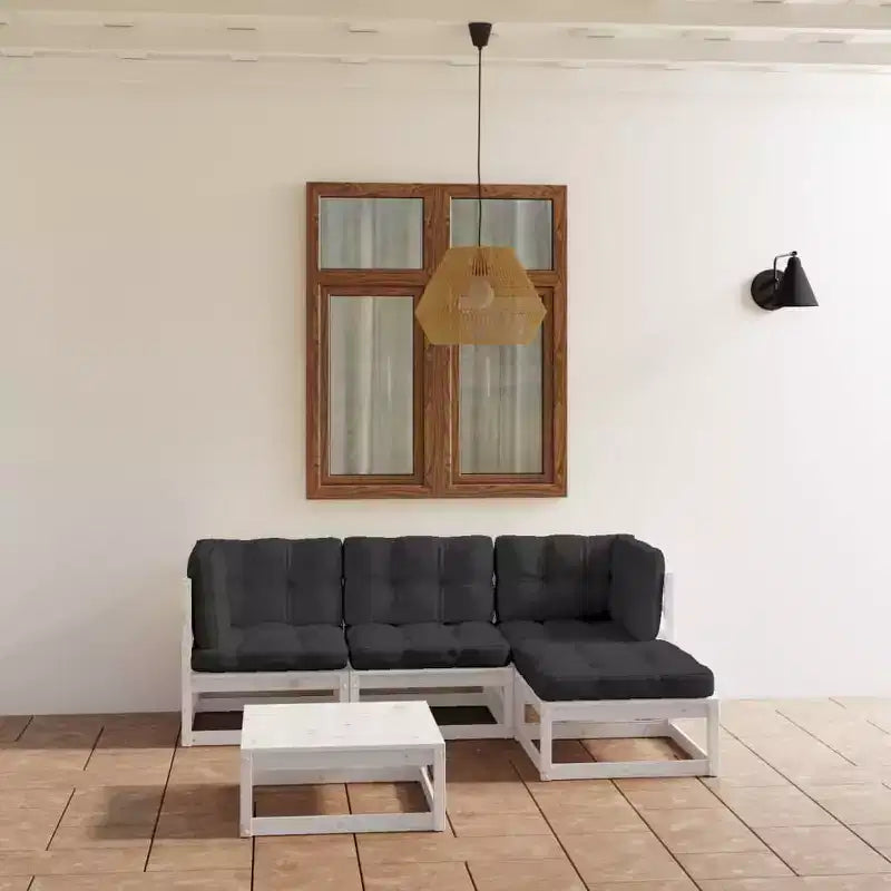 vidaXL Ensemble de meubles de patio 5 pièces canapé sectionnel extérieur bois de pin massif