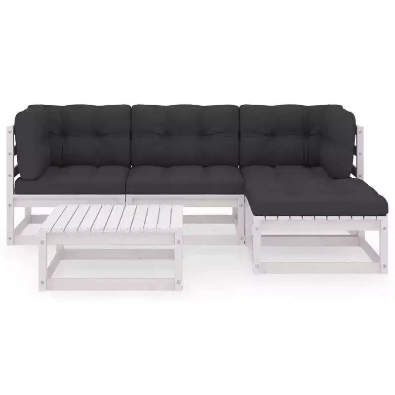 vidaXL Ensemble de meubles de patio 5 pièces canapé sectionnel extérieur bois de pin massif