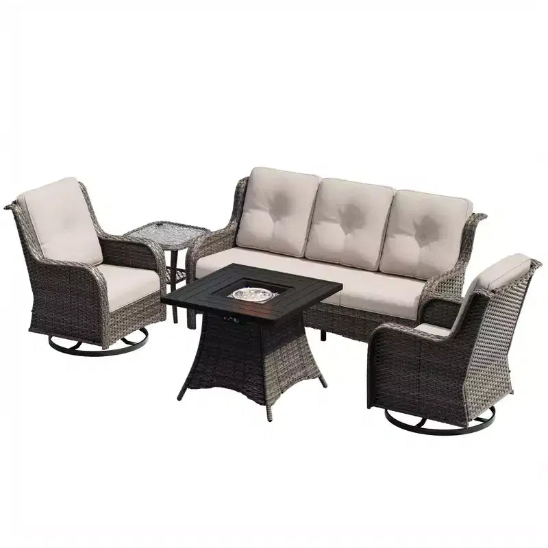 Salon de jardin UPTIOT avec brasero carré