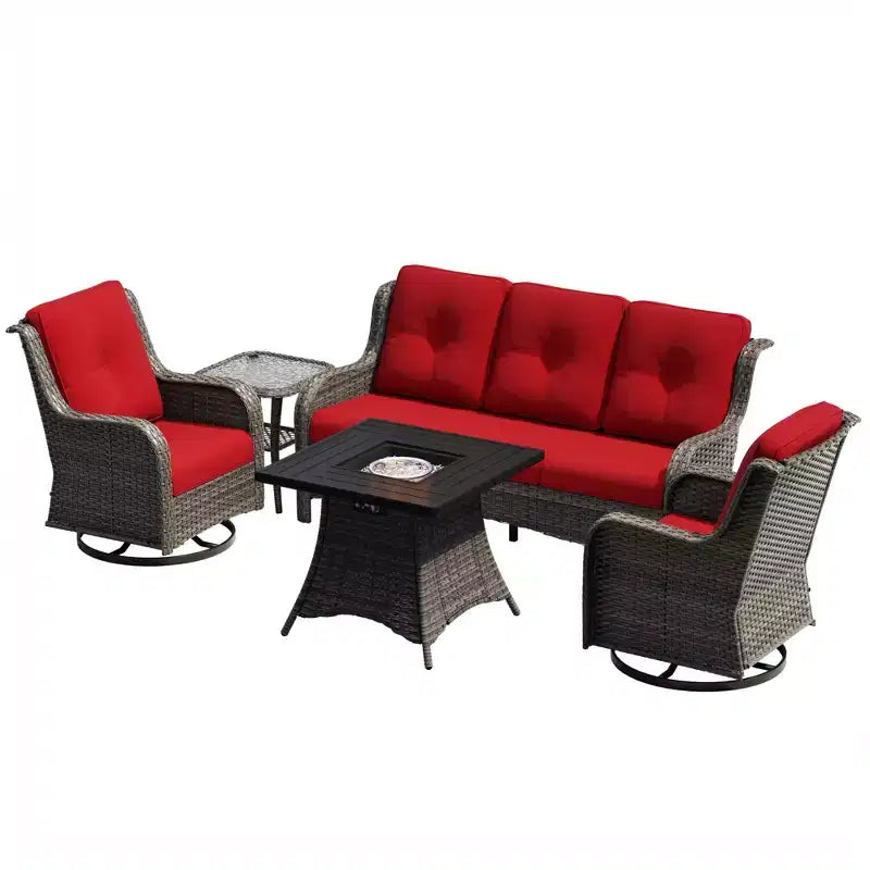 Salon de jardin UPTIOT avec brasero carré