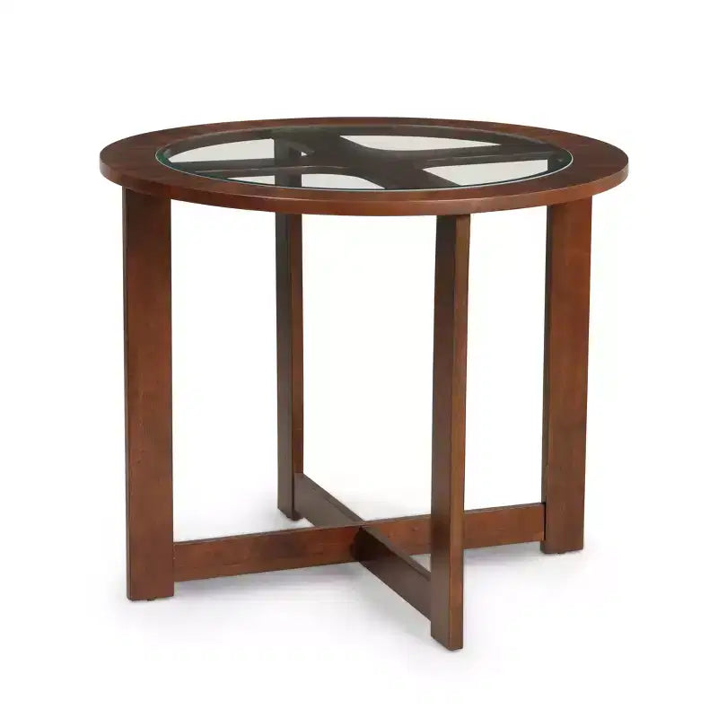 Ensemble de salle à manger moderne GDFStudio Alden de 5 pièces avec plateau rond en verre et 4 tabourets triangulaires
