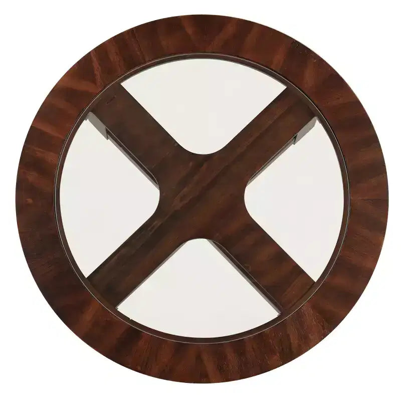 Ensemble de salle à manger moderne GDFStudio Alden de 5 pièces avec plateau rond en verre et 4 tabourets triangulaires