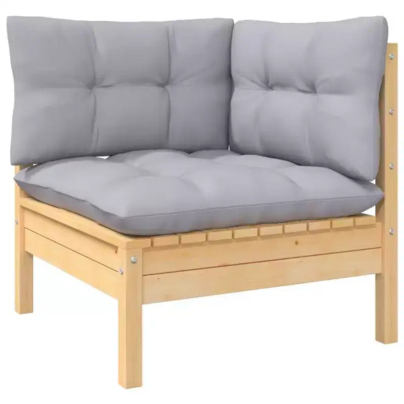 vidaXL Salon de jardin modulable – Bois de pin massif, Coussins