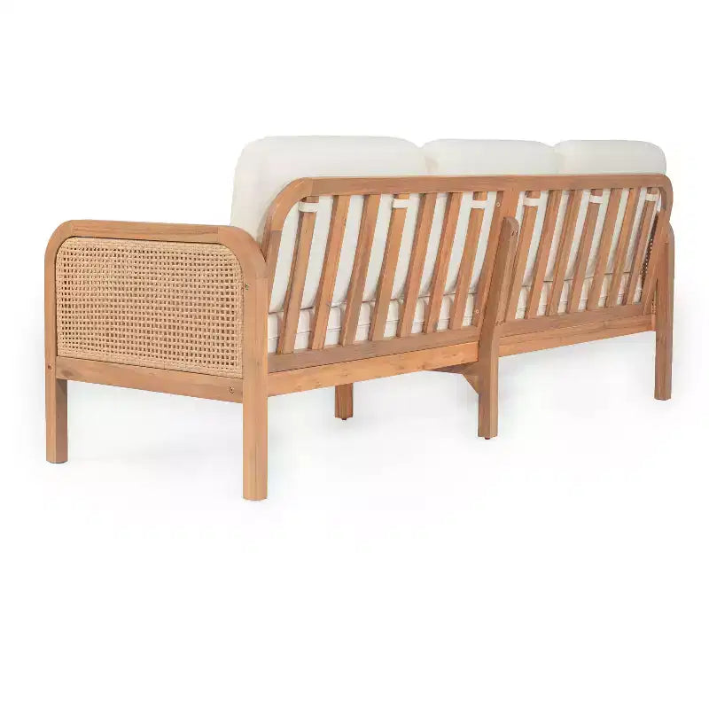Christopher Knight Home Winona Ensemble de salon de jardin 5 pièces en bois d'acacia et osier avec table basse à lattes de style ferme